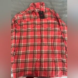 Levi's burnt Orange and White Checkered Shirt